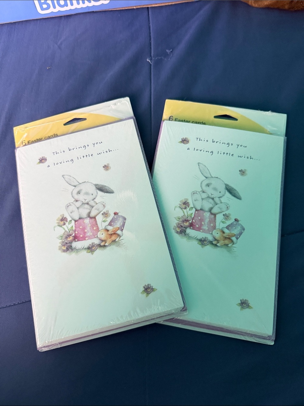 Bunny Illustration Greeting Cards - Pastel Mint & White